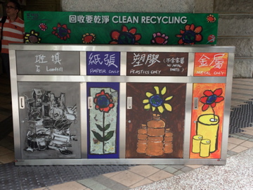 香港で見たゴミ箱